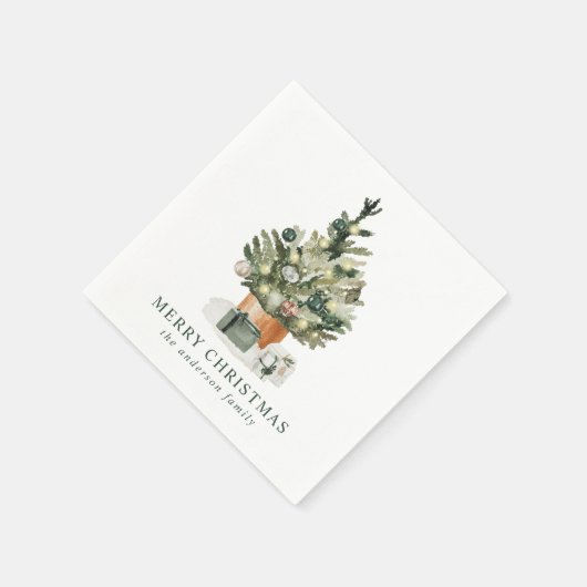 Eleganter Weihnachtsbaum Serviette (Ecke)