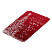 Eleganter Weihnachtsbaum Silver Red Holiday Einlad Magnet (Linke Seite)