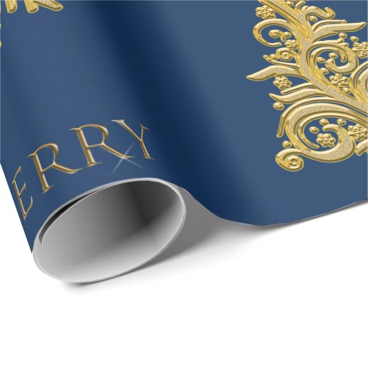 Eleganter Weihnachtsbaum Snowflake auf dem Blue Geschenkpapier (Rolleneckpunkt)