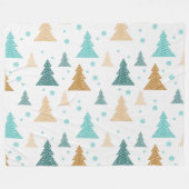 Eleganter Weihnachtsbaum Snowflake Fleecedecke (Vorderseite (Horizontal))