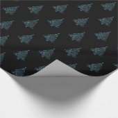 Eleganter Weihnachtsbaum Streifen Muster Schwarz B Geschenkpapier (Ecke)