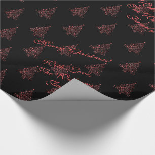 Eleganter Weihnachtsbaum Streifen Muster Schwarz R Geschenkpapier