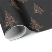 Eleganter Weihnachtsbaum Streifenmuster schwarz br Geschenkpapier (Rolleneckpunkt)