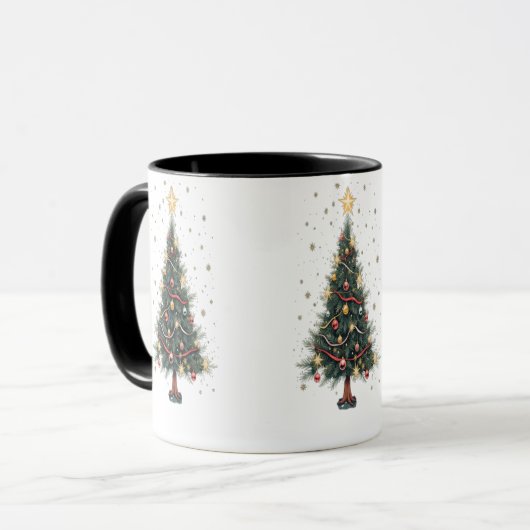 Eleganter Weihnachtsbaum Tasse (Vorderseite Links)