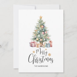 Eleganter Weihnachtsbaum & Veranstaltungen Feiertagskarte