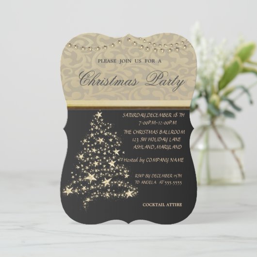 Eleganter Weihnachtsbaum, Weihnachtsgeschenk des U Einladung (Stehend Vorderseite)