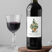 Eleganter Weihnachtsbaum Weinetikett