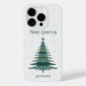 Eleganter Weihnachtsbaum White Green Personalisier Case-Mate iPhone Hülle (Rückseite)