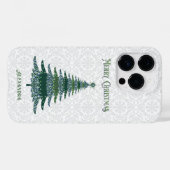 Eleganter Weihnachtsbaum White Green Personalisier Case-Mate iPhone Hülle (Rückseite (Horizontal))
