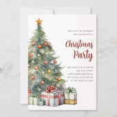 Eleganter Weihnachtsbaumurlaub Einladung (Vorderseite)
