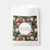 Eleganter Weihnachtscheer Candy Cane Bows Custom Geschenktütchen (Vorderseite)