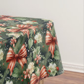 Eleganter Weihnachtscheer Candy Cane Bows Custom Tischdecke (Beispiel)