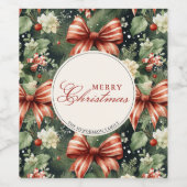 Eleganter Weihnachtscheer Candy Cane Bows Custom Weinetikett (Einzelnes Label)