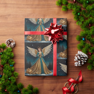Eleganter Weihnachtsengel Geschenkpapier