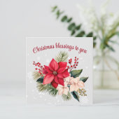 Eleganter Weihnachtsfeiertag in Poinsettia Karte (Stehend Vorderseite)