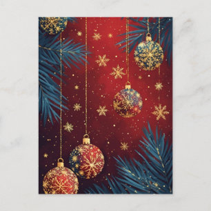 Eleganter Weihnachtsfeiertags-Schmuck Postkarte