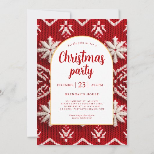 Eleganter Weihnachtsfest Winterurlaub Einladung (Vorderseite)