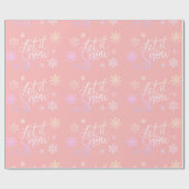 Eleganter Weihnachtsgeschenk Schnee und Schneefloc Geschenkpapier (Flach)