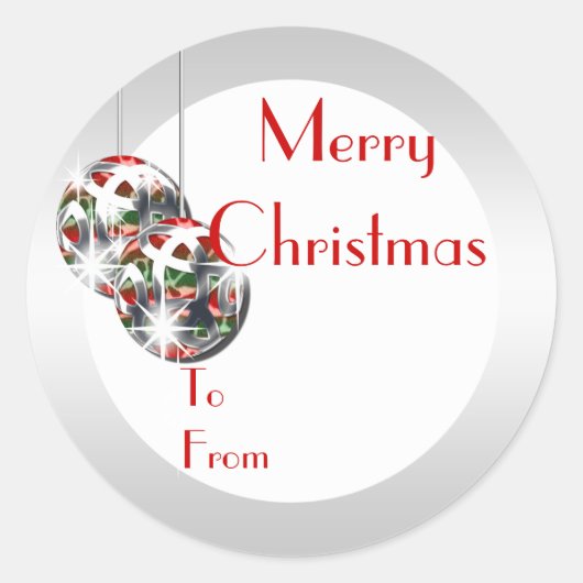 Eleganter Weihnachtsgeschenk-Tag PERSONALIZE Runder Aufkleber (Vorderseite)