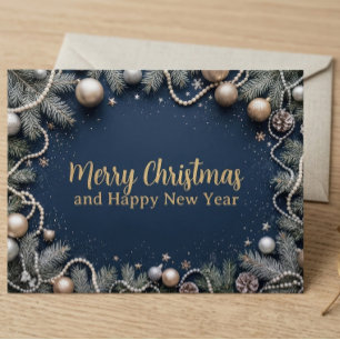 Eleganter Weihnachtsgirlande Luxuriös Nicht Foto Feiertagskarte
