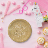 Eleganter Weihnachtsgold-Glitzer Pappteller (Party)