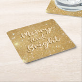 Eleganter Weihnachtsgold-Glitzer Rechteckiger Pappuntersetzer (angewinkelt)