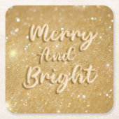 Eleganter Weihnachtsgold-Glitzer Rechteckiger Pappuntersetzer (Vorderseite)