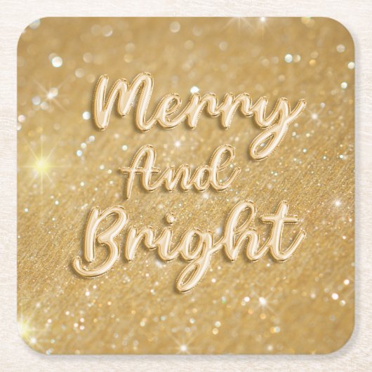 Eleganter Weihnachtsgold-Glitzer Rechteckiger Pappuntersetzer (Vorderseite)