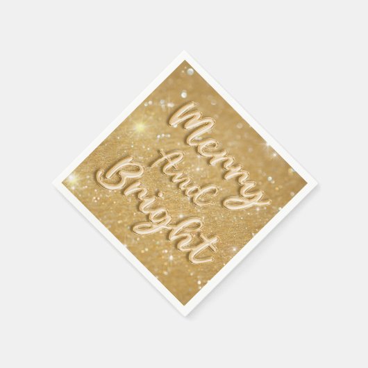 Eleganter Weihnachtsgold-Glitzer Serviette (Ecke)
