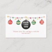 eleganter Weihnachtsgrün, rotes Skript qcode Treuekarte (Rückseite)