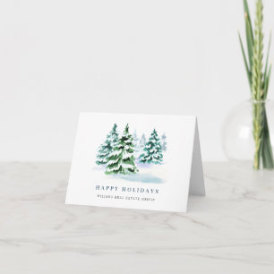 Eleganter Weihnachtsgruß der Firma mit Kiefern Feiertagskarte