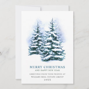 Eleganter Weihnachtsgruß der Firma mit Kiefern Feiertagskarte