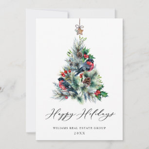 Eleganter Weihnachtsgruß der Firma mit Kiefernbaum Feiertagskarte