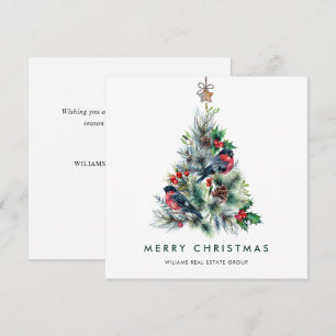 Eleganter Weihnachtsgruß der Firma mit Kiefernbaum Feiertagskarte