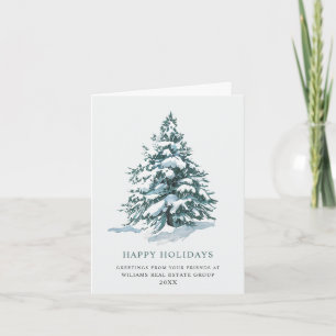Eleganter Weihnachtsgruß der Firma mit Kiefernbaum Feiertagskarte