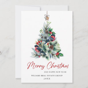 Eleganter Weihnachtsgruß der Firma mit Kiefernbaum Feiertagskarte