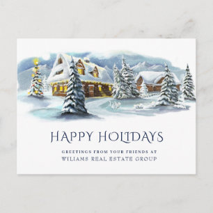 Eleganter Weihnachtsgruß für Unternehmen im Winter Postkarte