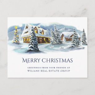 Eleganter Weihnachtsgruß für Unternehmen im Winter Postkarte