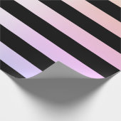 Eleganter Weihnachtsholografie und schwarzer Strei Geschenkpapier (Ecke)