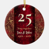 Eleganter Weihnachtsjubiläum mit rotem Blumen Keramik Ornament (Vorne)