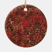 Eleganter Weihnachtsjubiläum mit rotem Blumen Keramik Ornament (Hinten)
