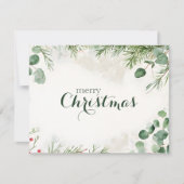 Eleganter Weihnachtskiefernwald, Non-Foto Feiertagskarte (Vorderseite)