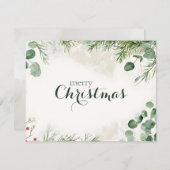 Eleganter Weihnachtskiefernwald, Non-Foto Feiertagskarte (Vorne/Hinten)