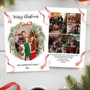 Eleganter Weihnachtskranz-Bogen mit individuellem Feiertagskarte