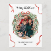 Eleganter Weihnachtskranz-Bogen mit individuellem Postkarte (Vorderseite)