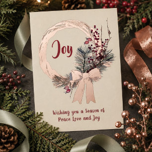 Eleganter Weihnachtskranz Freude Weihnachten Roség Folien Feiertagskarte