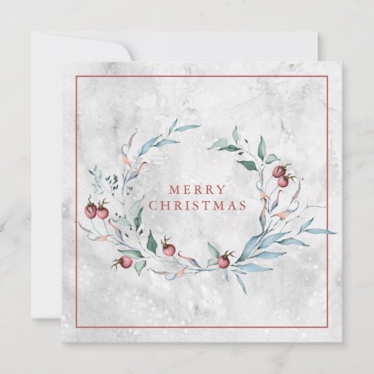 Eleganter Weihnachtskranz Karte (Vorderseite)