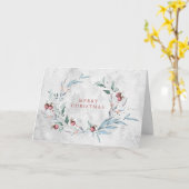 Eleganter Weihnachtskranz Karte (Gelbe Blume)