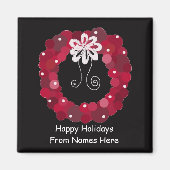 Eleganter Weihnachtskranz Magnet (Vorne)