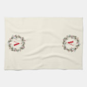 Eleganter Weihnachtskranz mit individuellem Monogr Geschirrtuch (Horizontal)